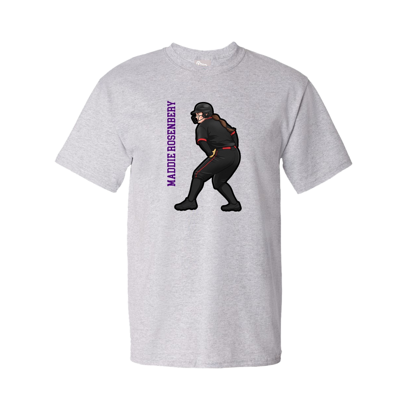 Tee — Name Vertical in Grey