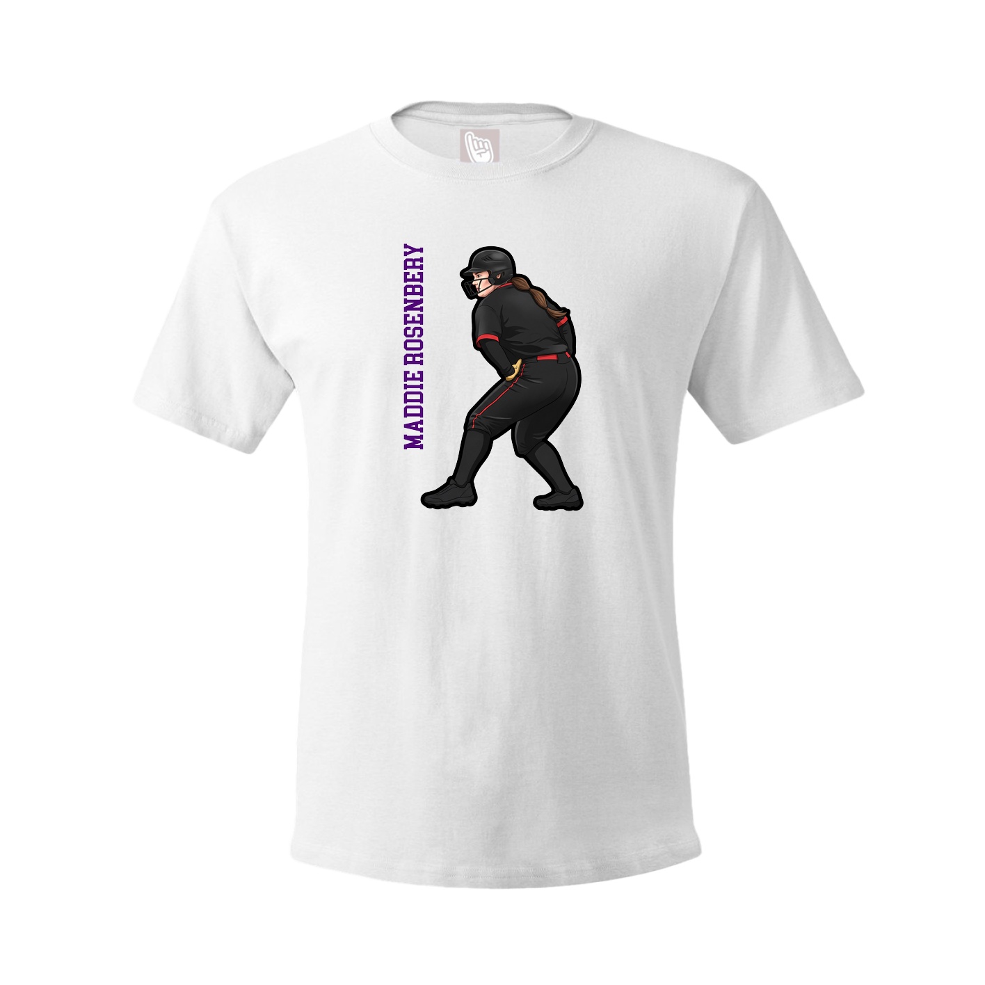Youth Tee — Name Vertical in White