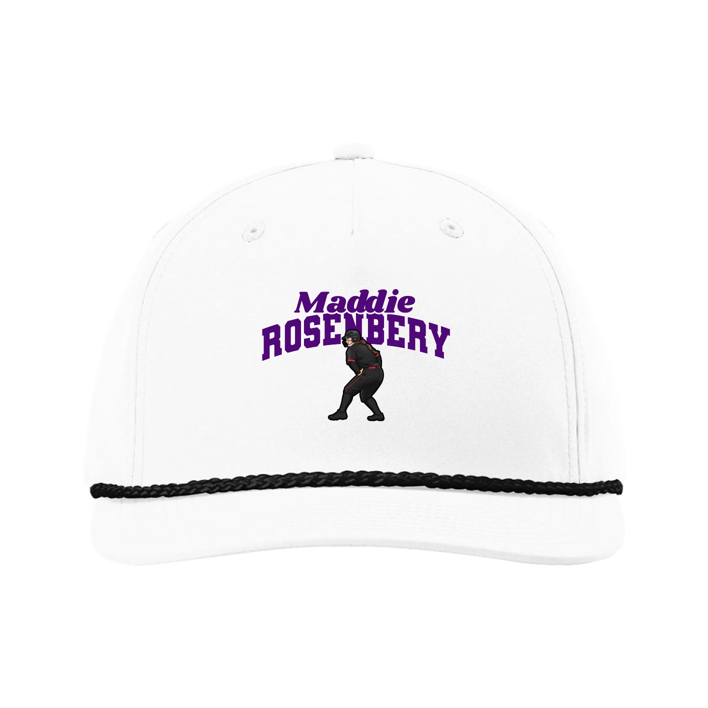 Five-Panel Classic Rope Cap — Signature Arch in White