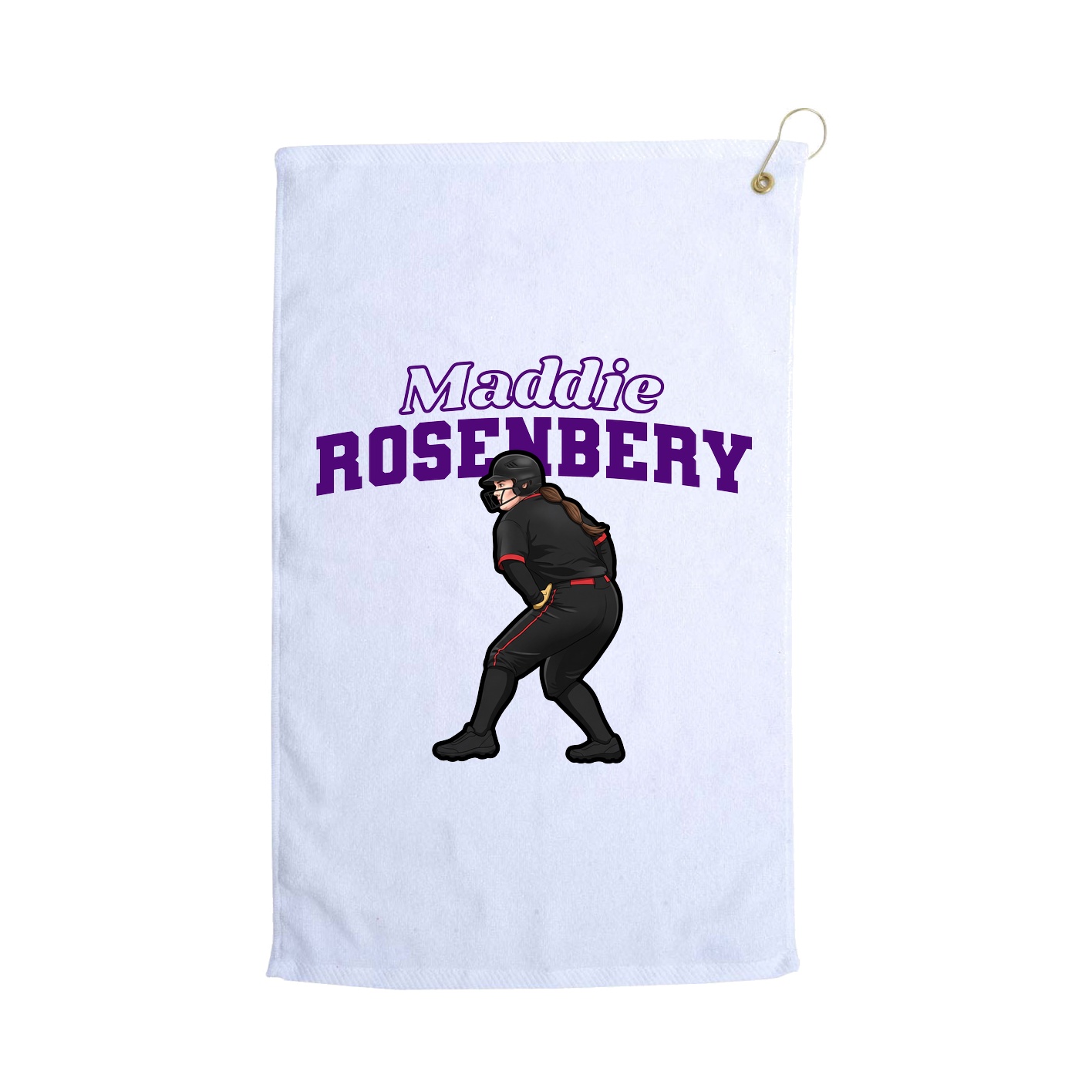 Golf Towel — Name Arch in White