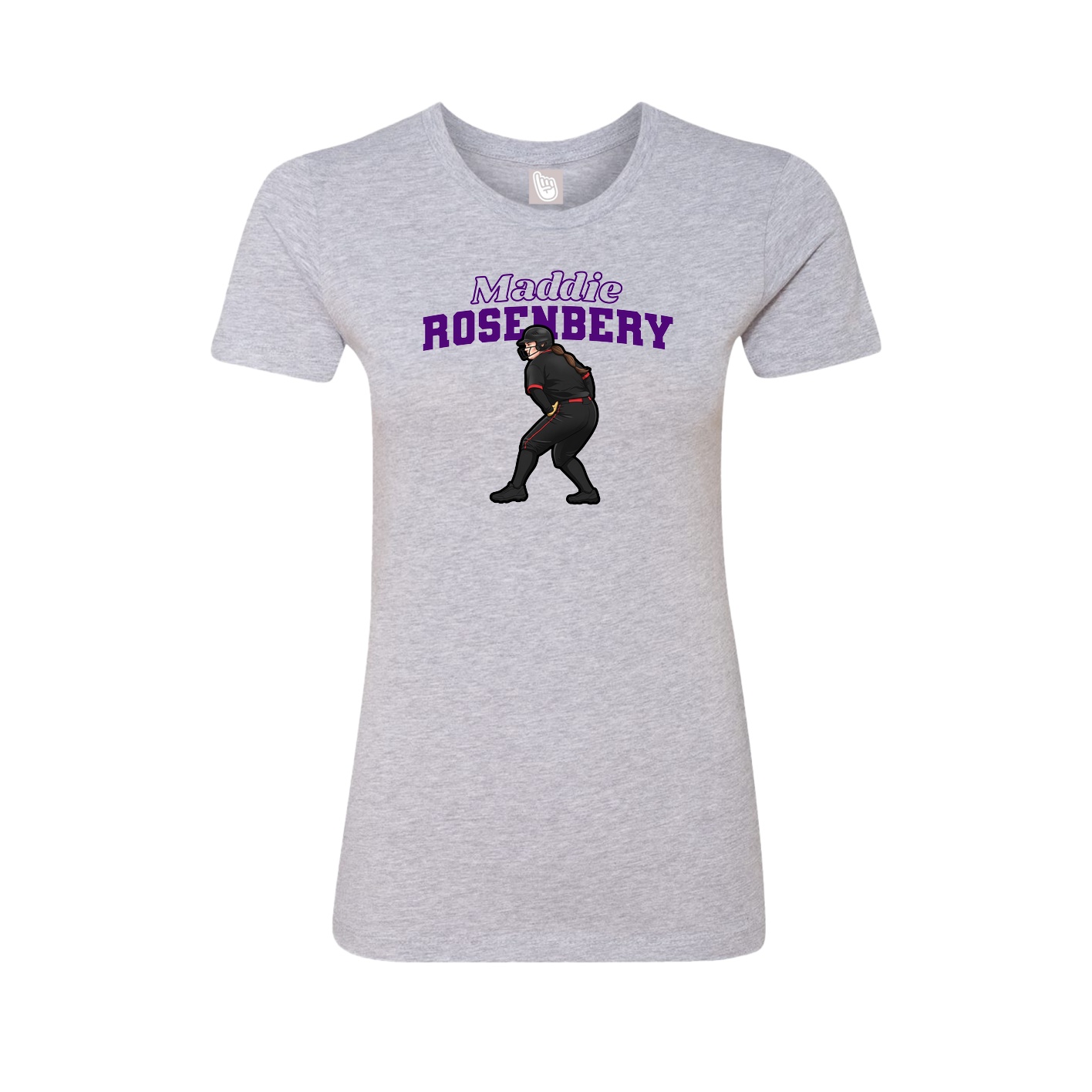 Fitted Women's Tee — Name Arch in Grey