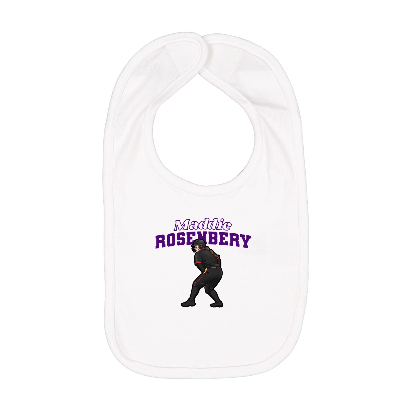 Infant Bib — Name Arch in White