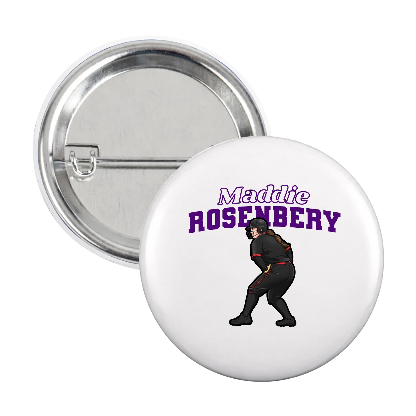 Game Day Button — Name Arch in White