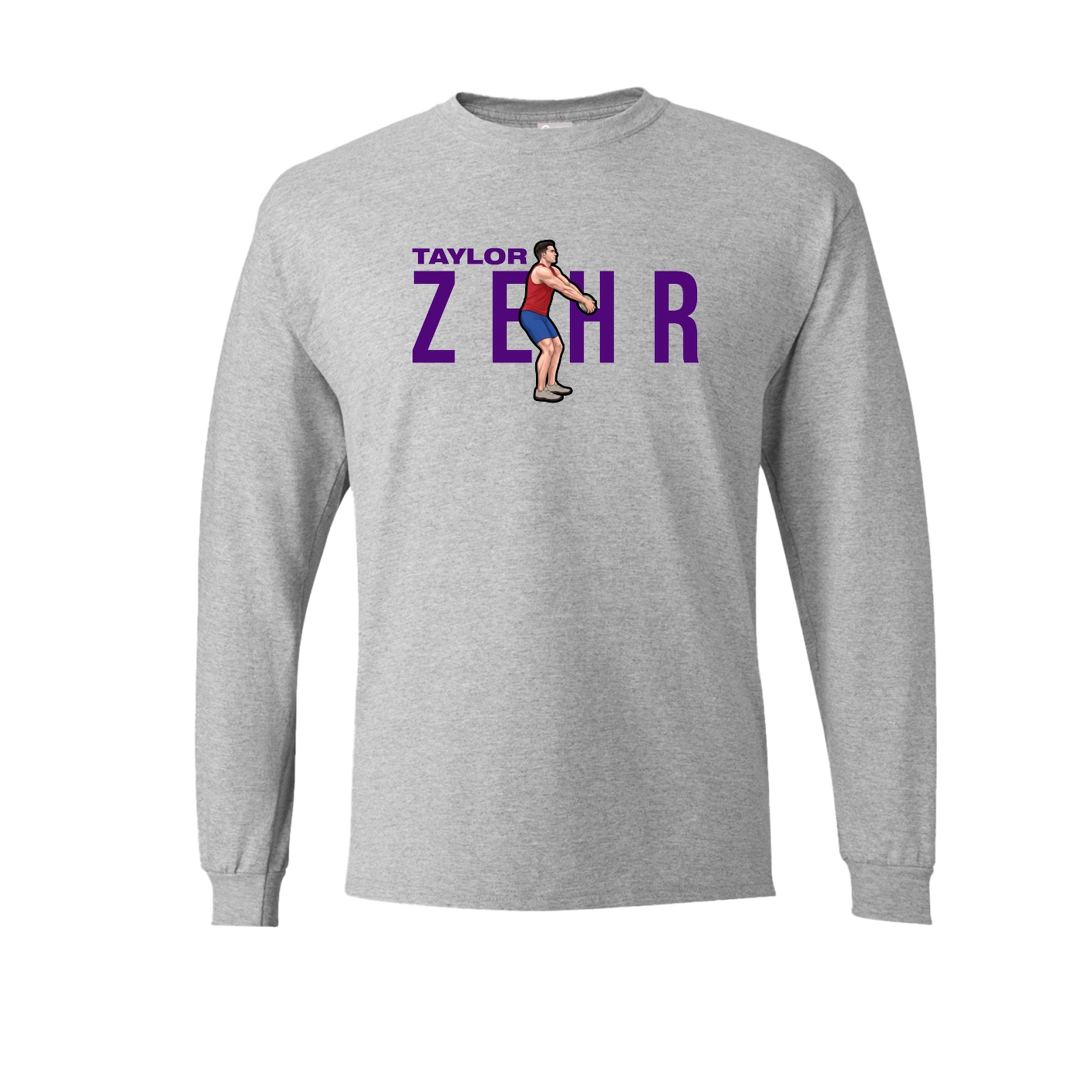 Long Sleeve Tee — Player Name in Grey