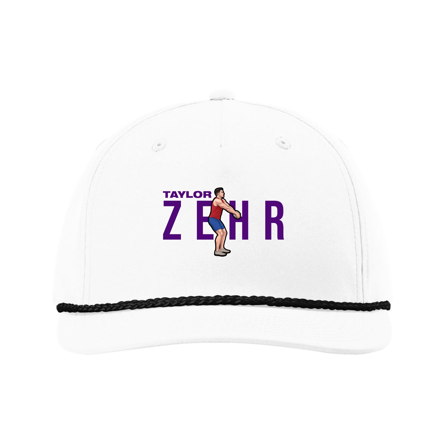 Five-Panel Classic Rope Cap — Player Name in White