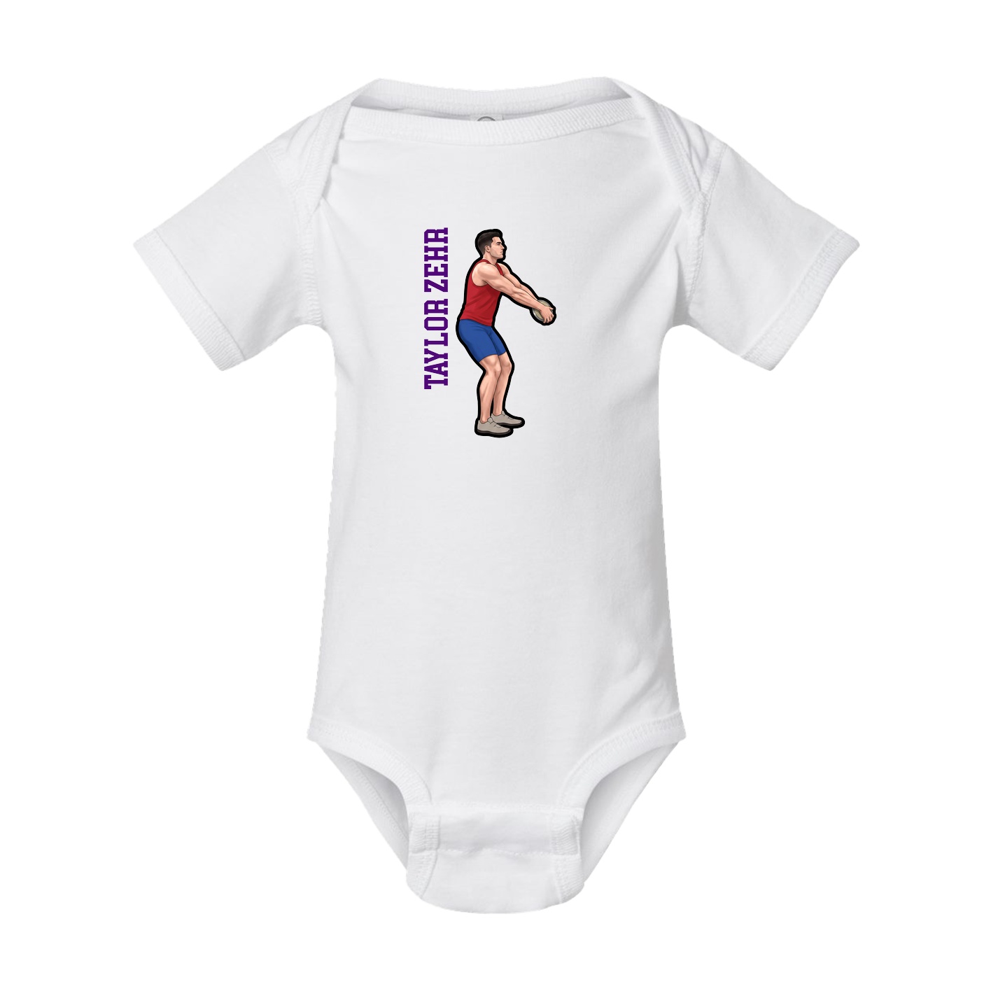 Baby Onesie — Name Vertical in White
