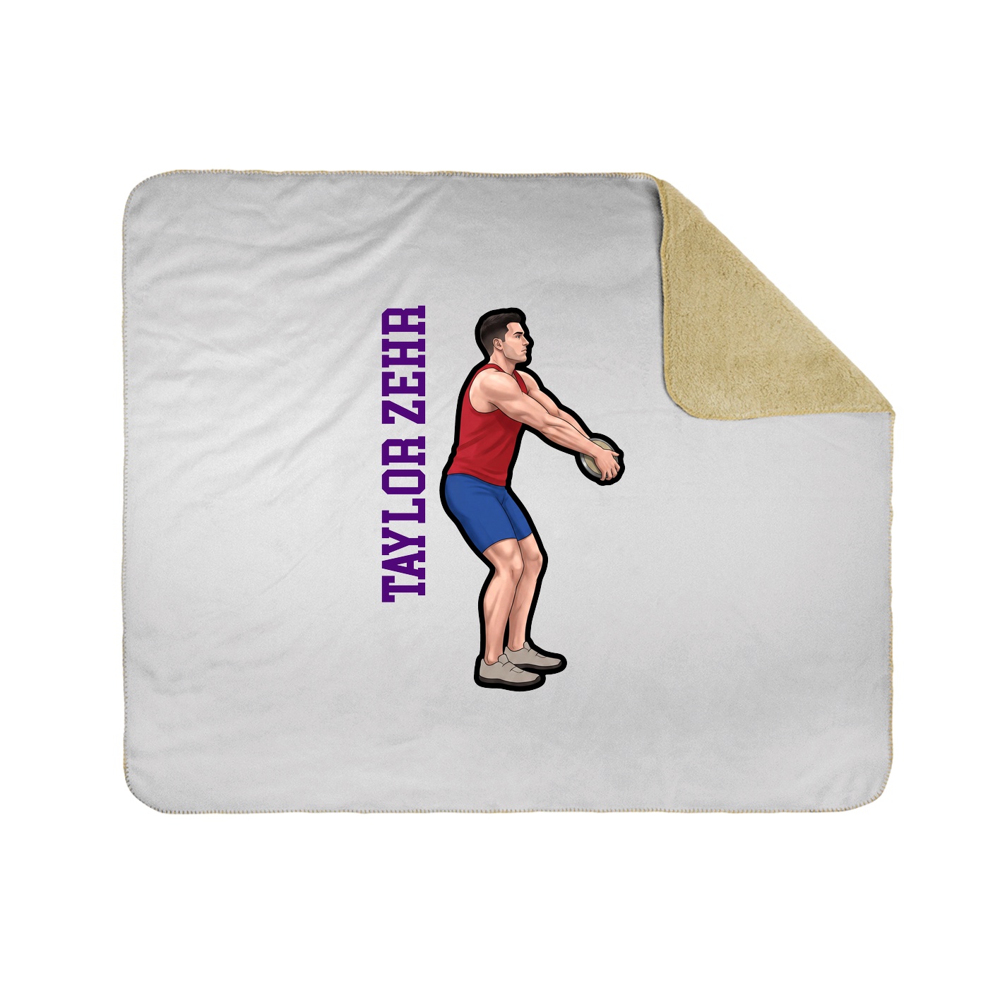 Throw Blanket — Name Vertical in White