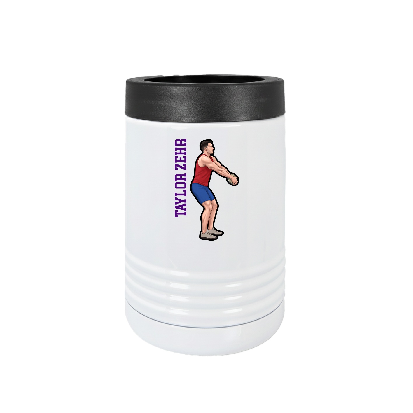 Beverage Holder — Name Vertical in White
