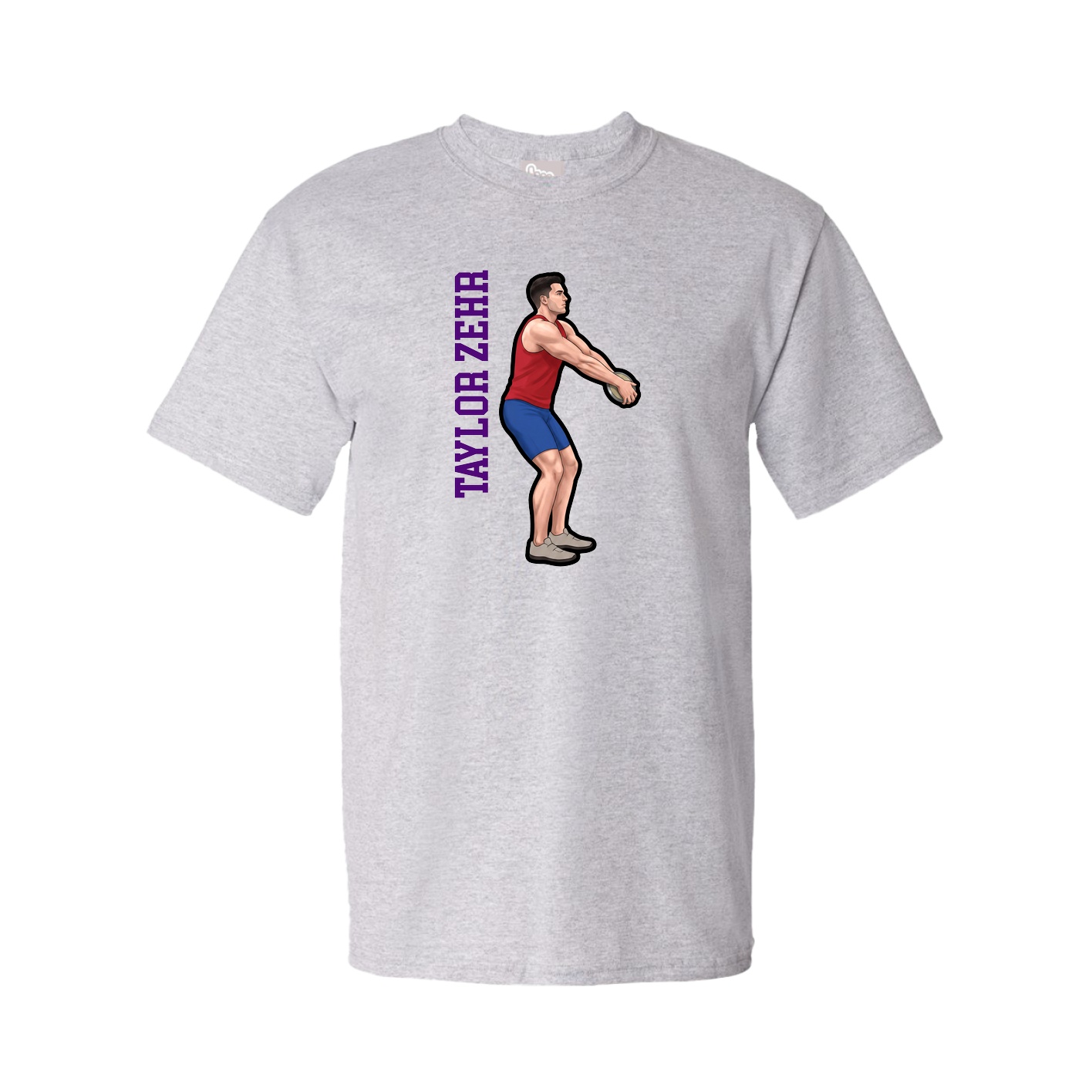 Tee — Name Vertical in Grey