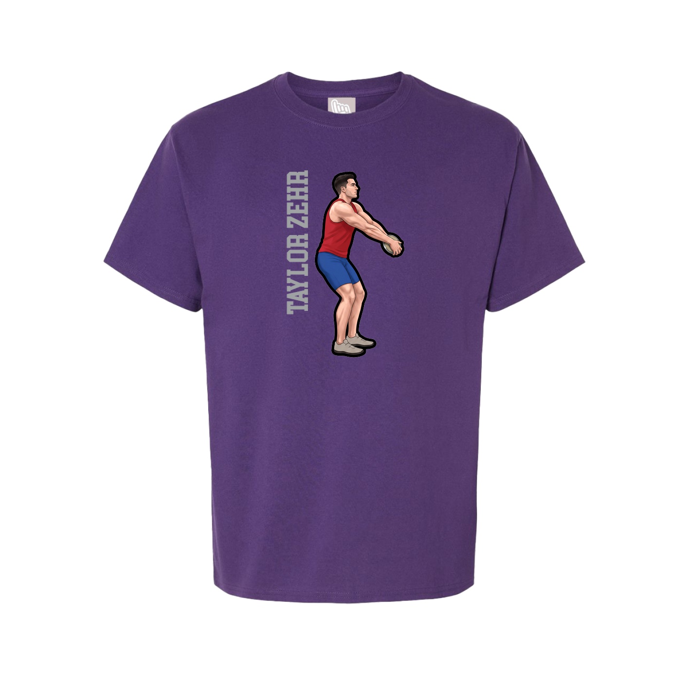 Youth Tee — Name Vertical in Purple