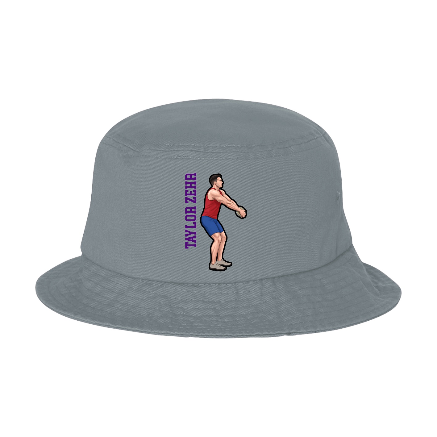 Bucket Cap — Name Vertical in Grey
