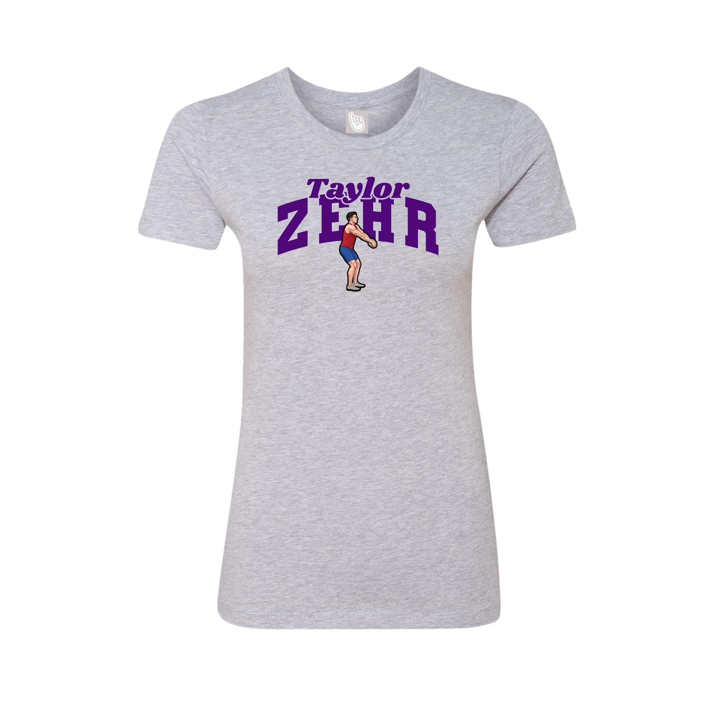 Fitted Women's Tee — Signature Arch in Grey