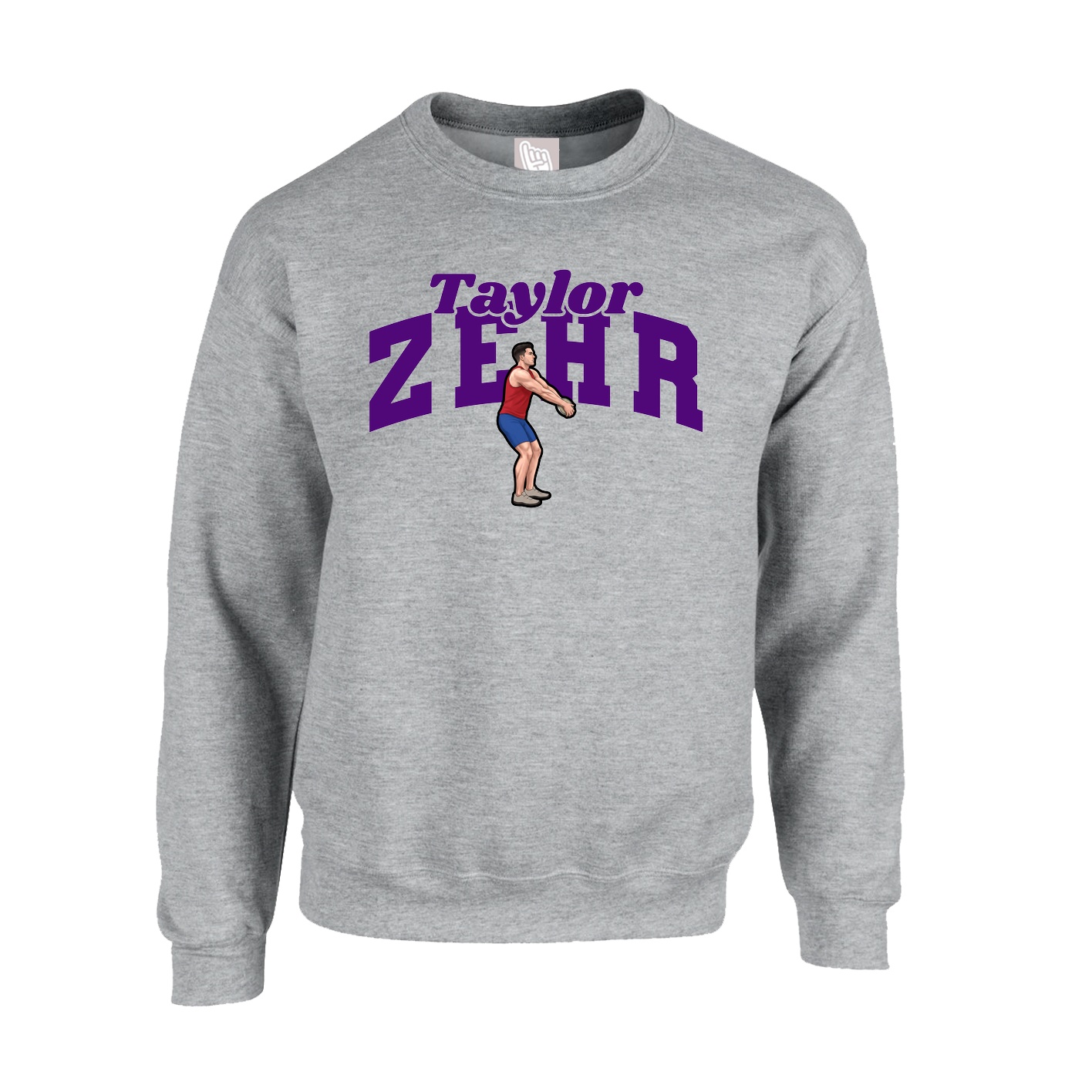Fleece Crew — Signature Arch in Grey