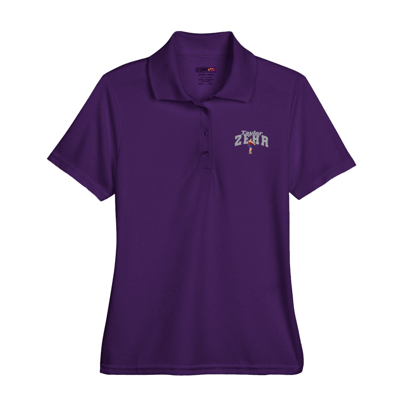 Womens Performance Polo — Signature Arch in Purple