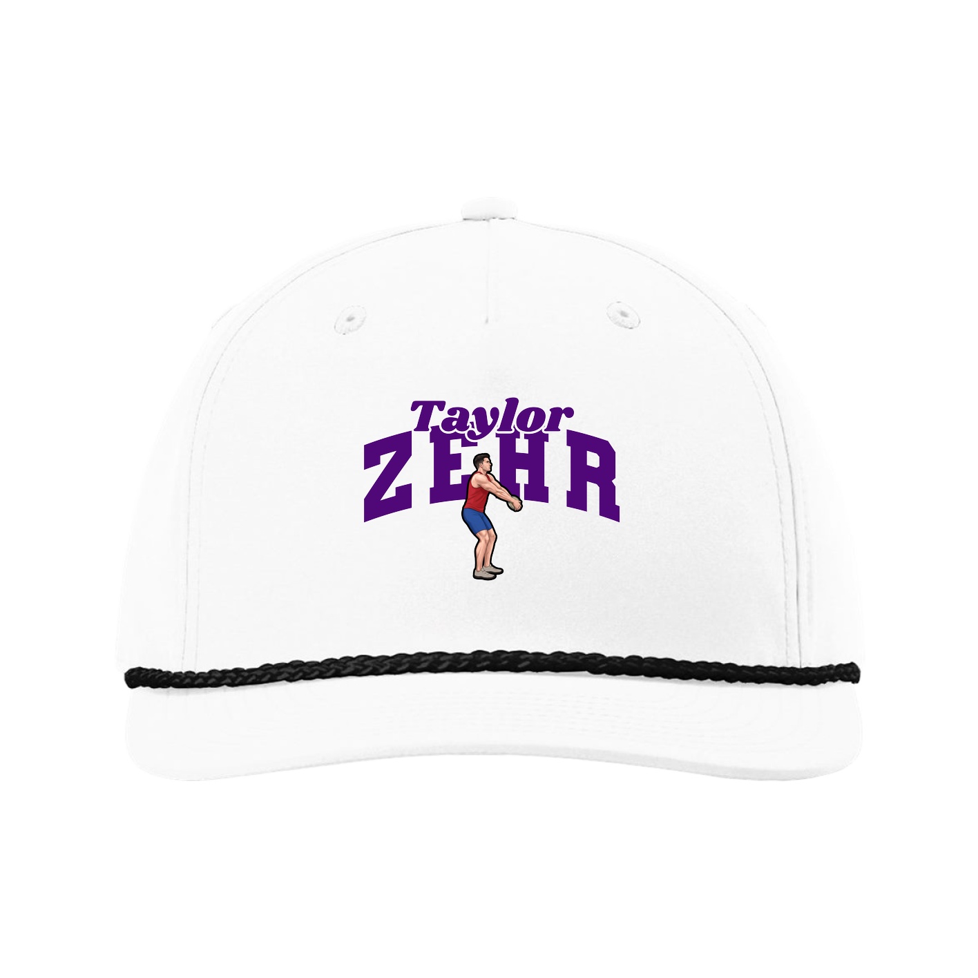 Five-Panel Classic Rope Cap — Signature Arch in White
