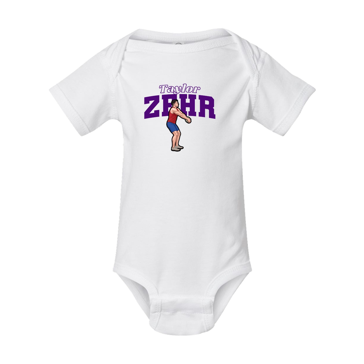 Baby Onesie — Name Arch in White