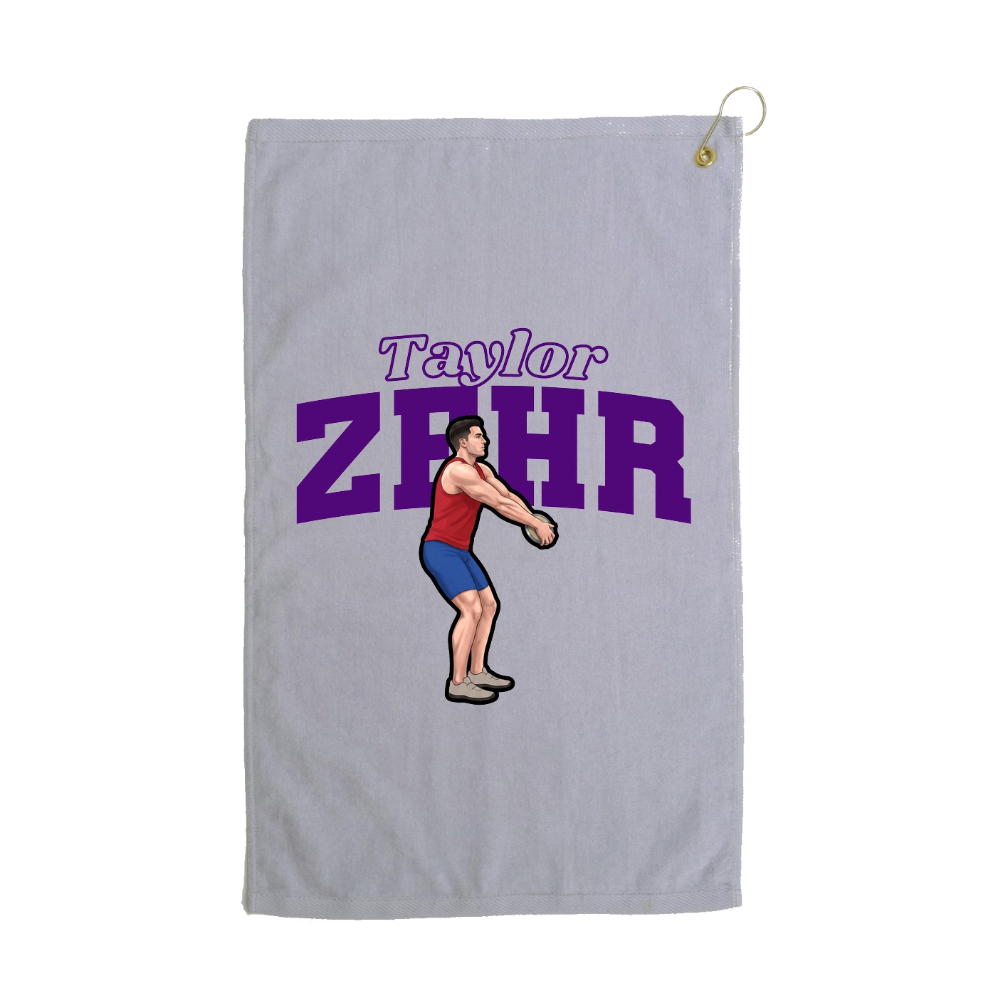 Golf Towel — Name Arch in Grey