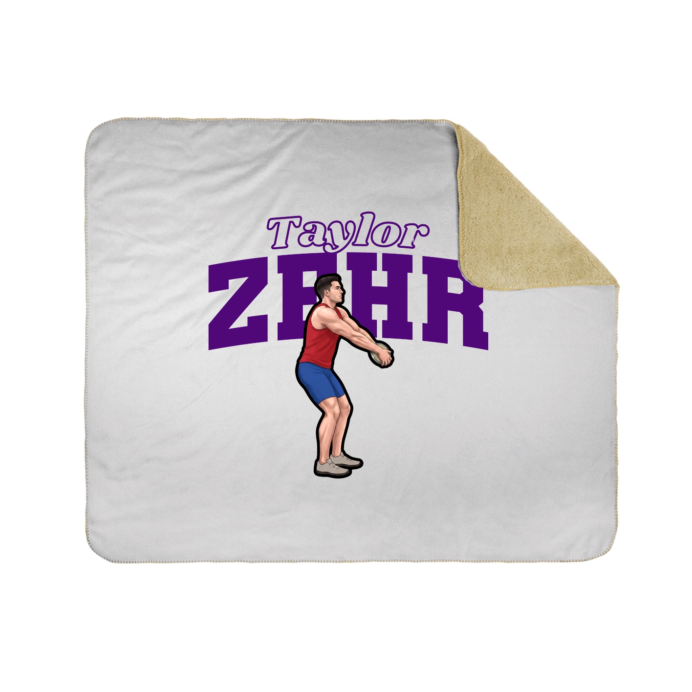 Throw Blanket — Name Arch in White