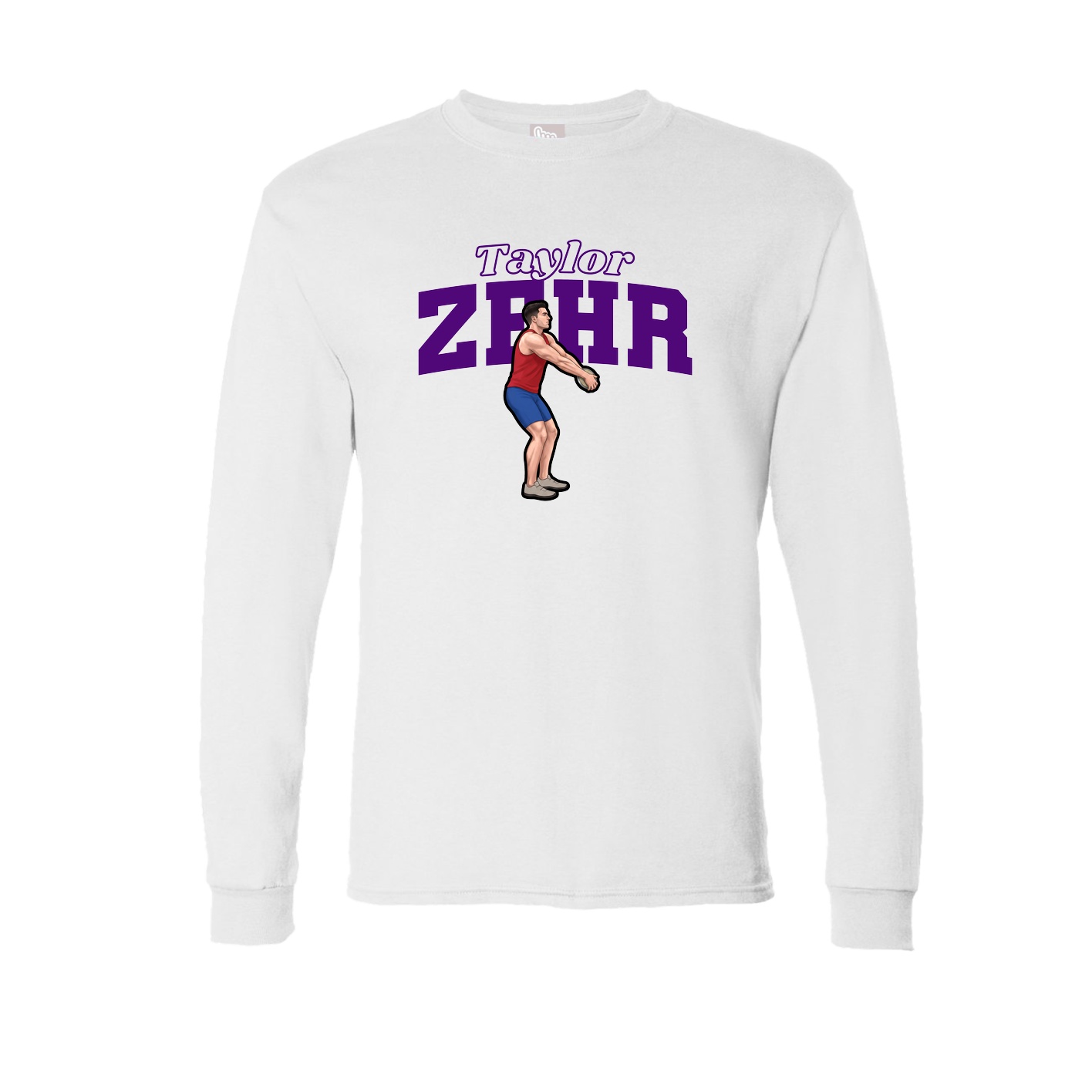 Long Sleeve Tee — Name Arch in White