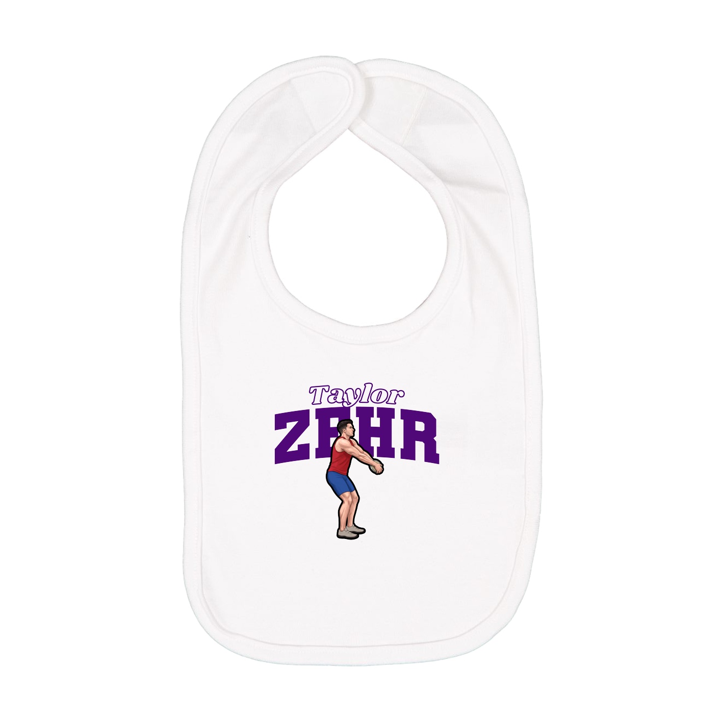 Infant Bib — Name Arch in White
