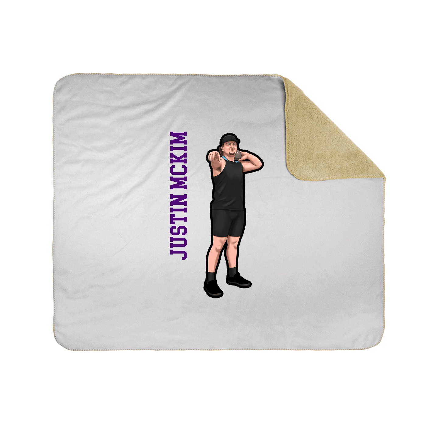 Throw Blanket — Name Vertical in White
