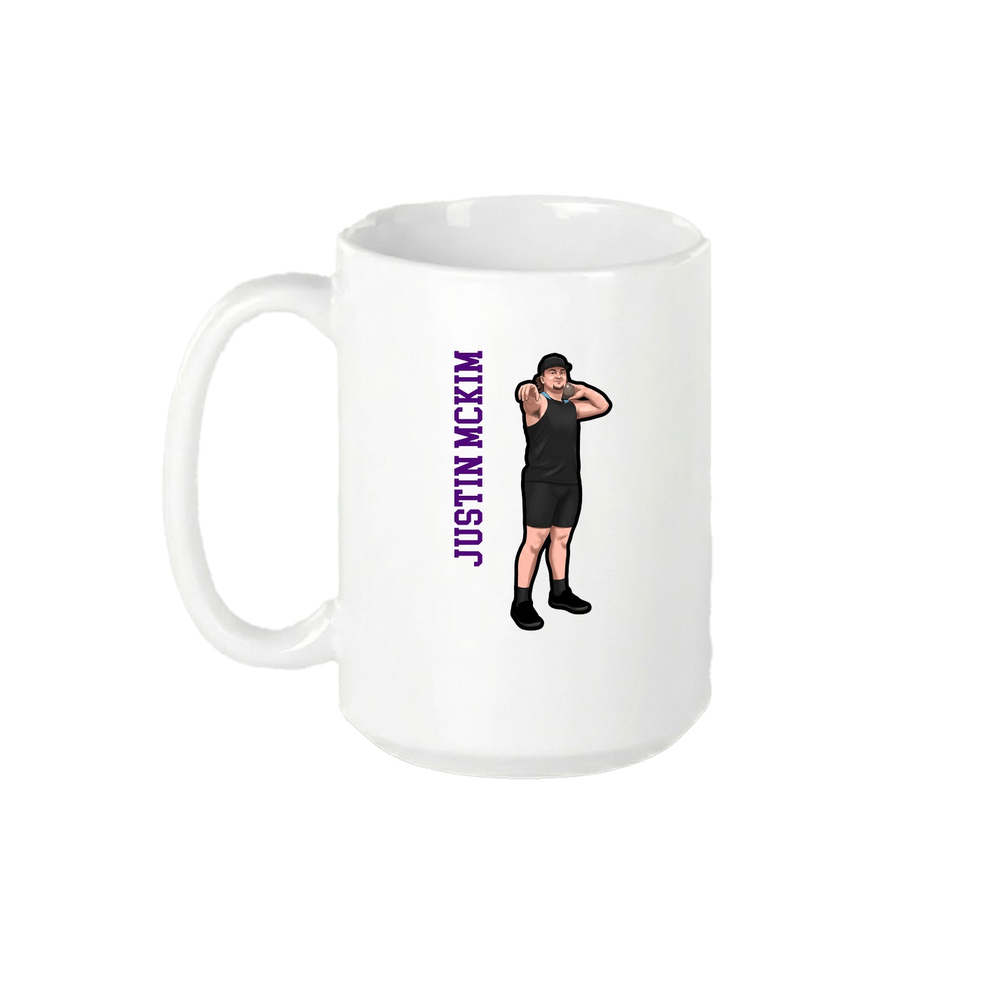 15oz Coffee Mug — Name Vertical in White