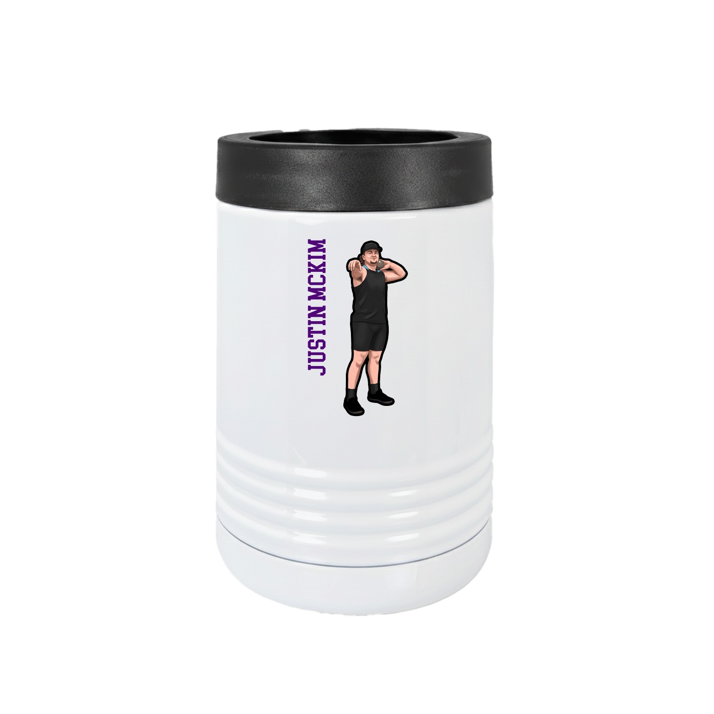 Beverage Holder — Name Vertical in White