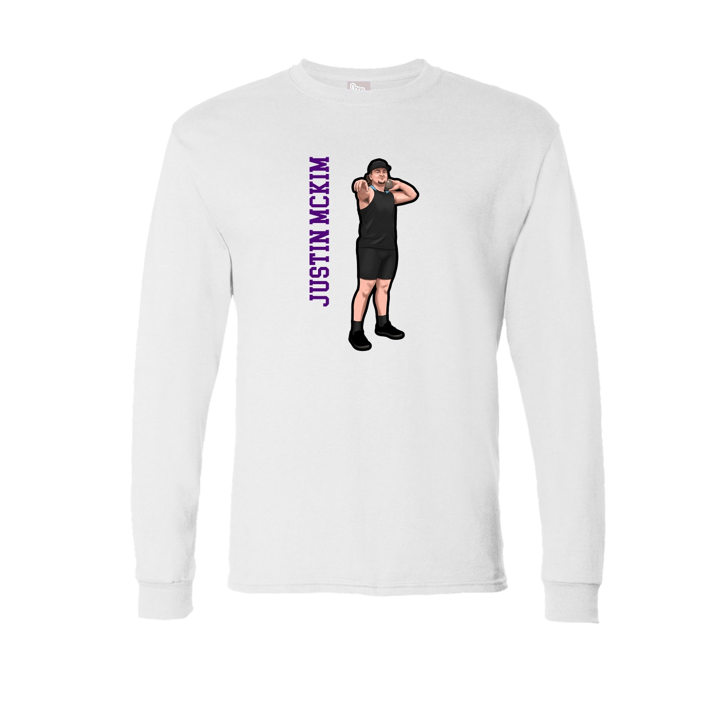 Long Sleeve Tee — Name Vertical in White