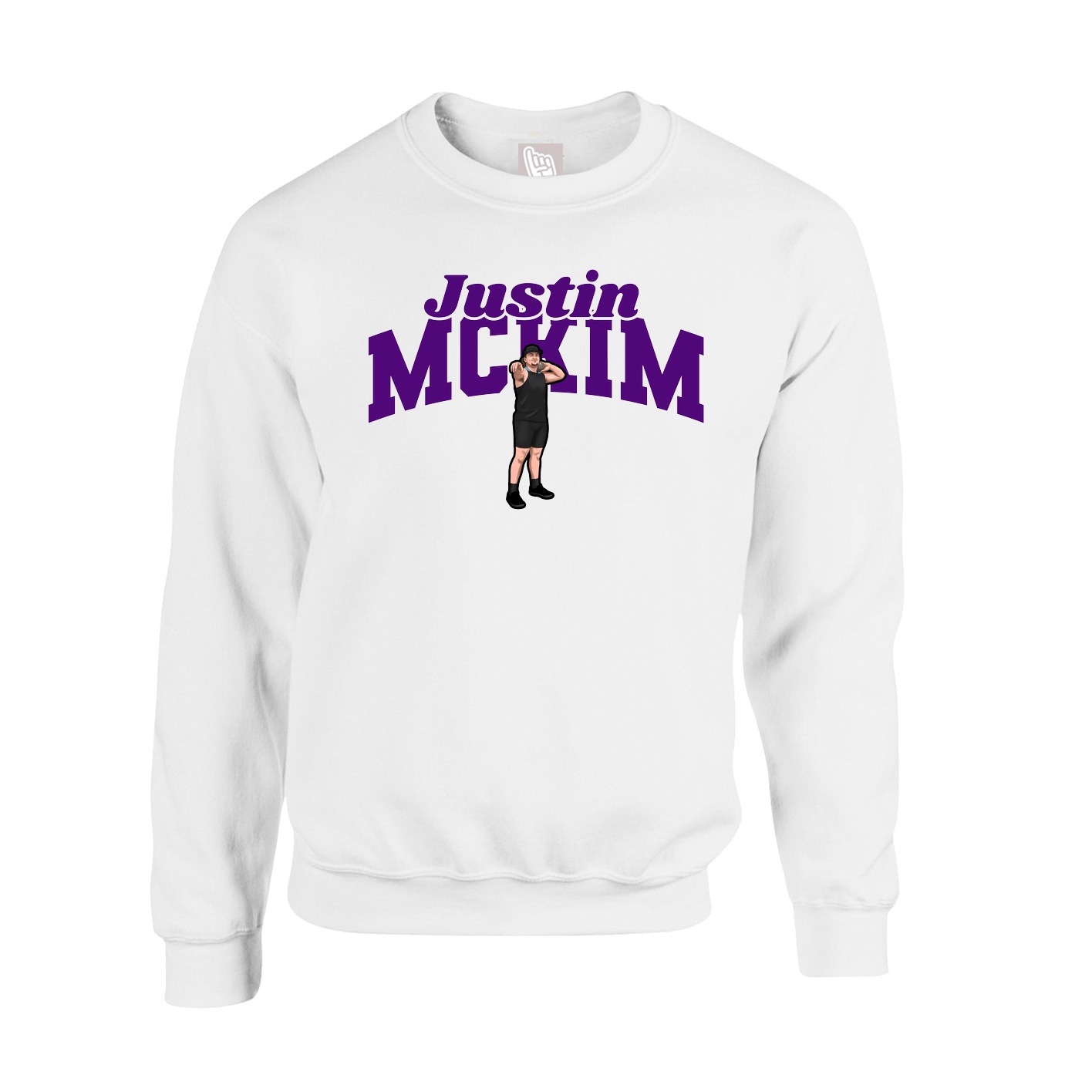 Fleece Crew — Signature Arch in White