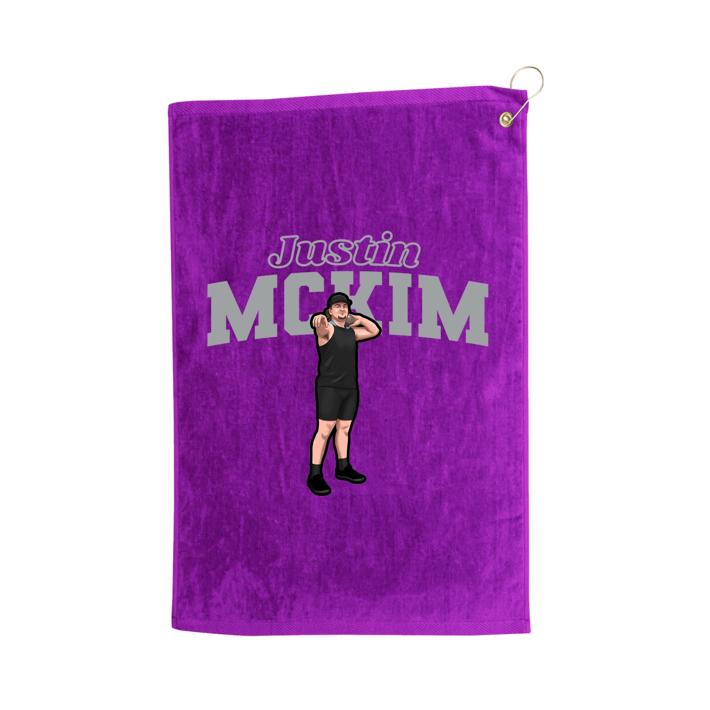 Golf Towel — Name Arch in Purple