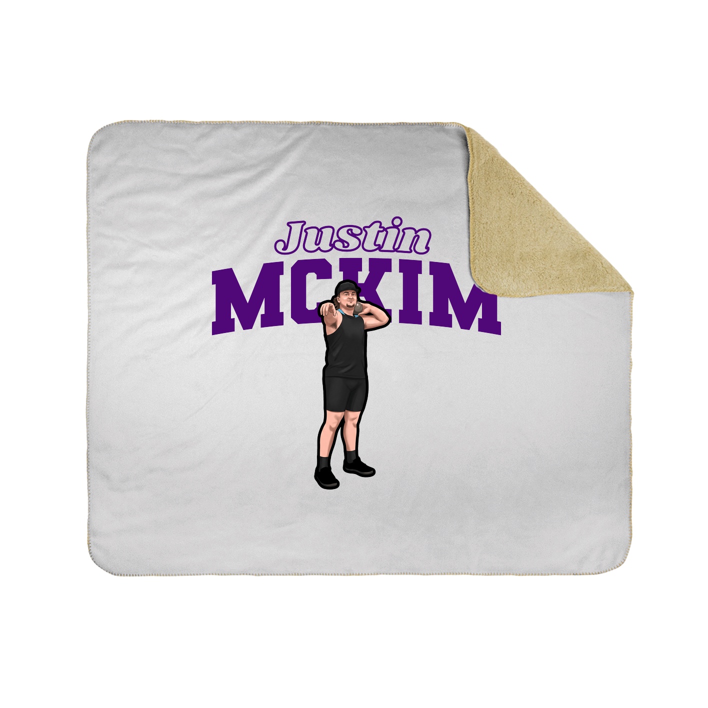 Throw Blanket — Name Arch in White