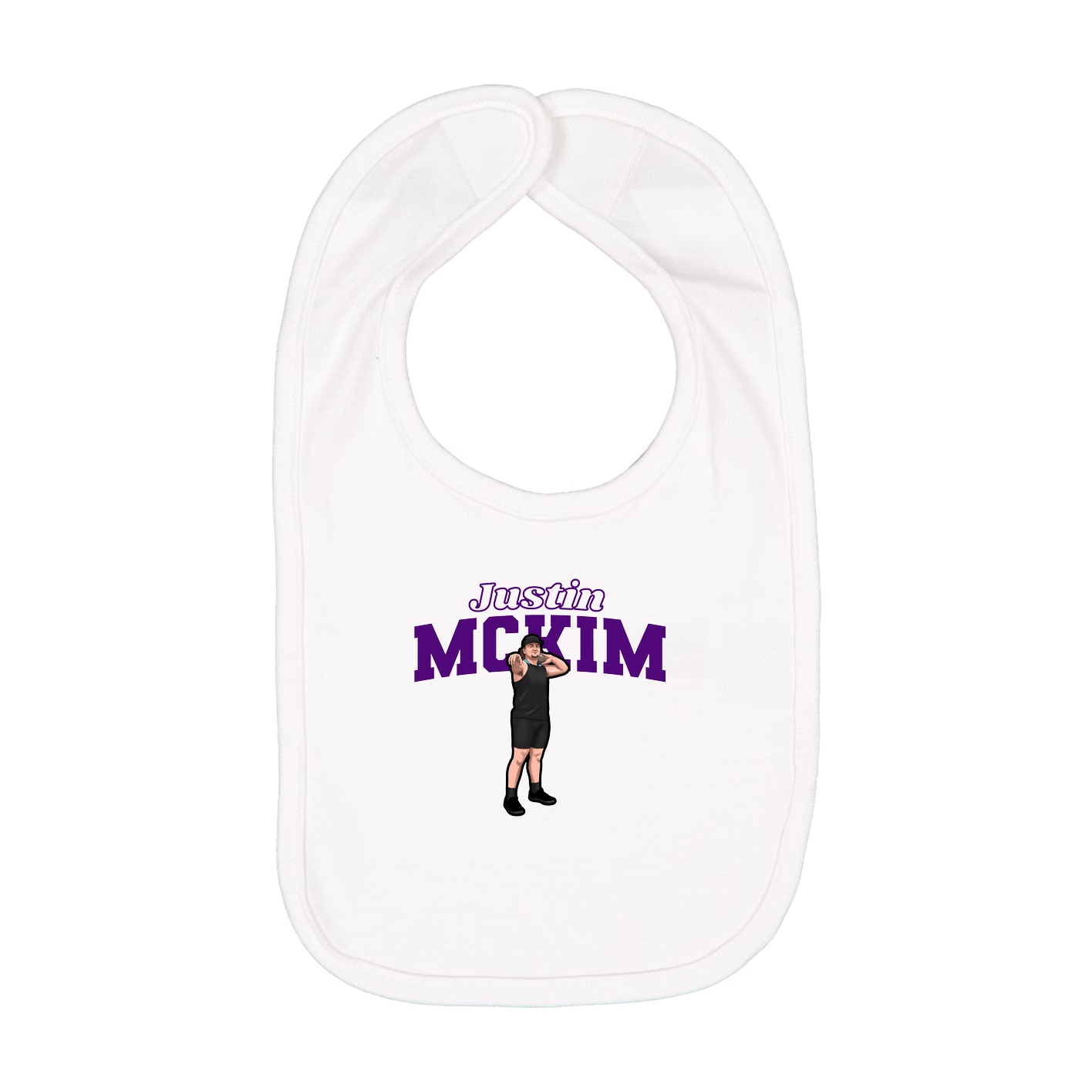 Infant Bib — Name Arch in White