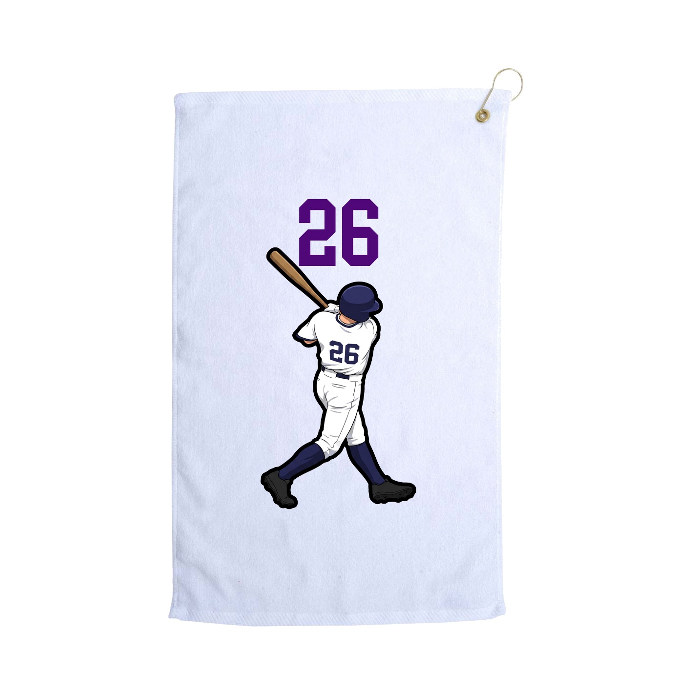 Golf Towel — Number Top in White