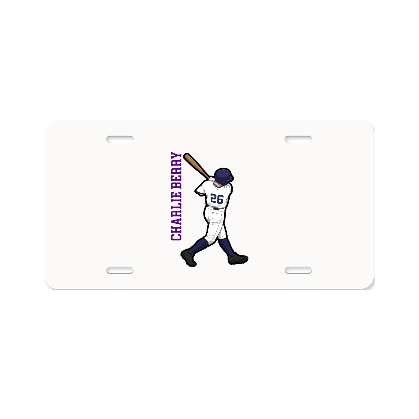 License Plate — Name Vertical in Classic
