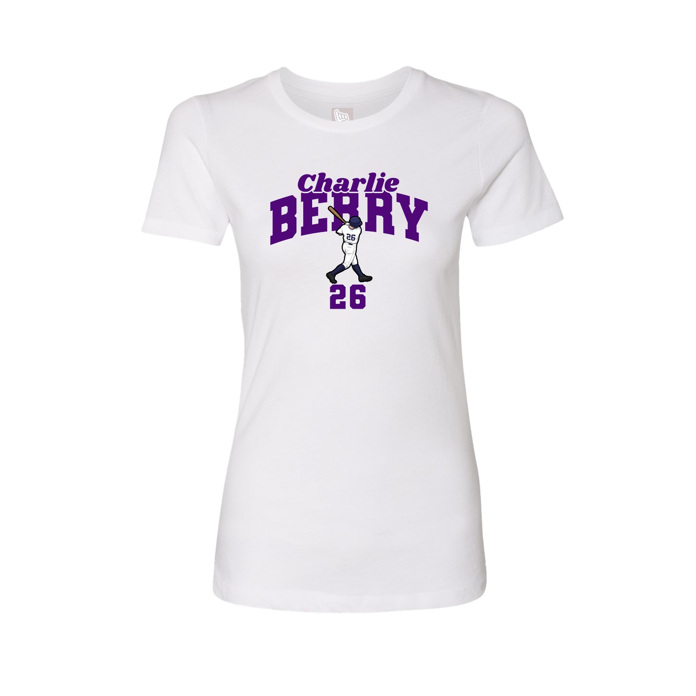 Fitted Women's Tee — Signature Arch in White