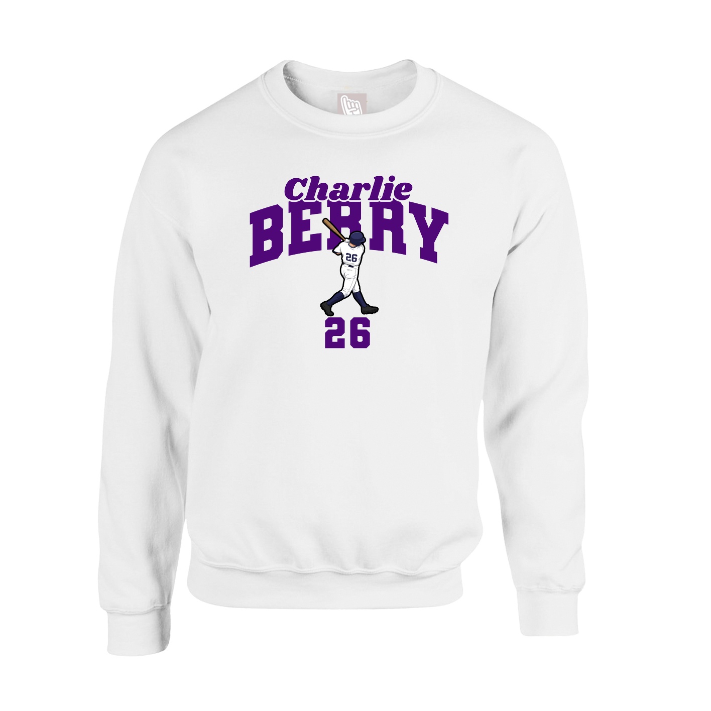 Fleece Crew — Signature Arch in White