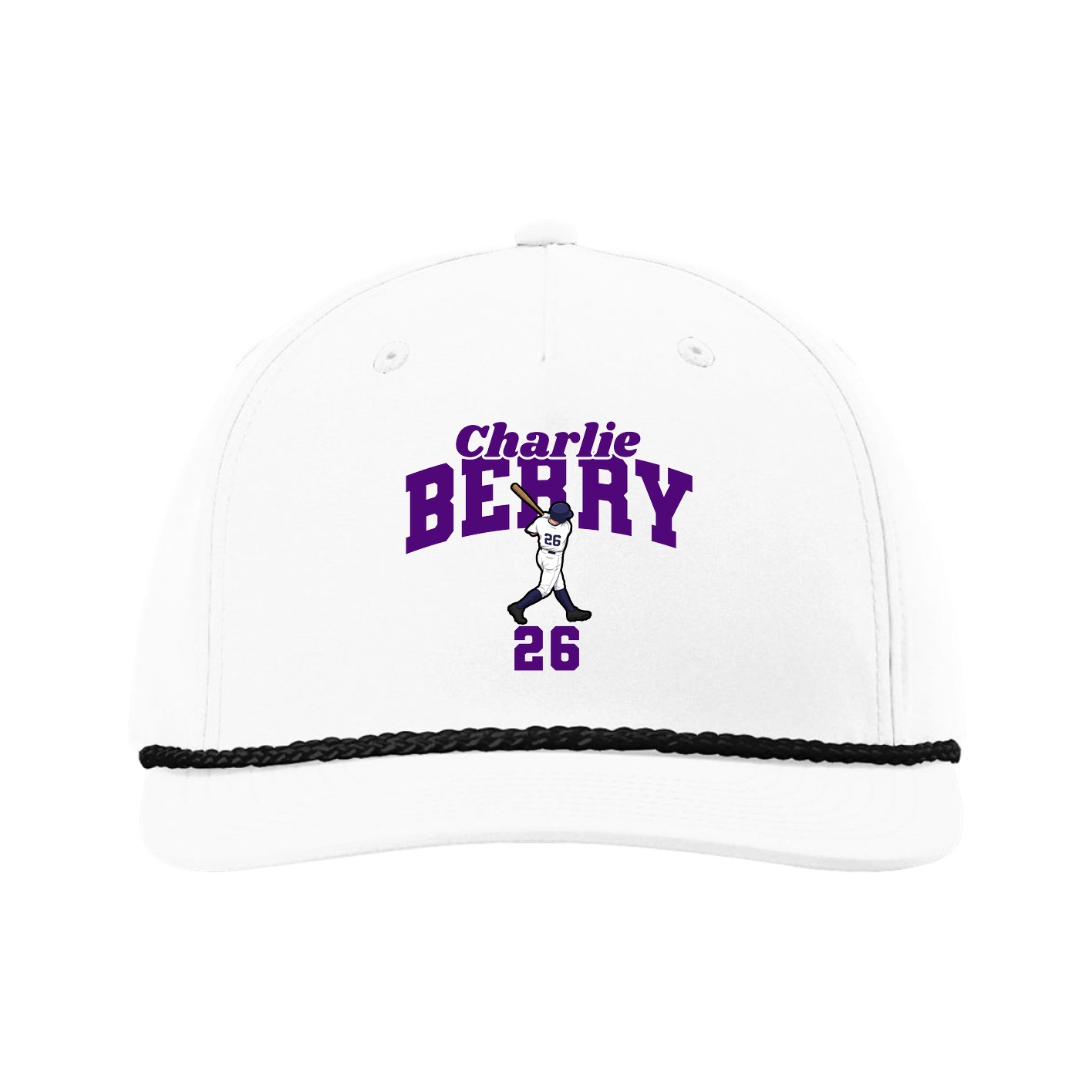 Five-Panel Classic Rope Cap — Signature Arch in White