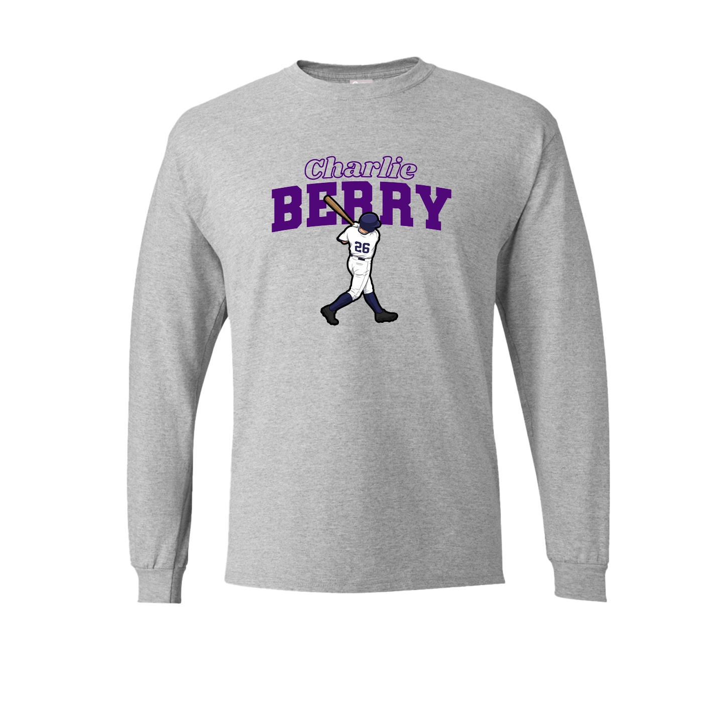 Long Sleeve Tee — Name Arch in Grey