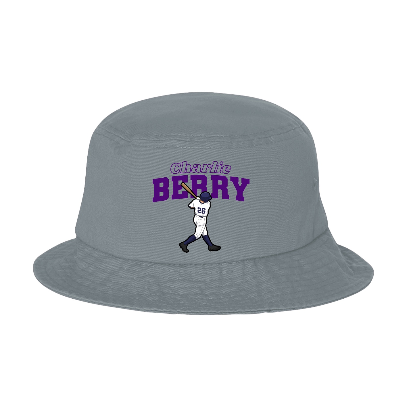 Bucket Cap — Name Arch in Grey