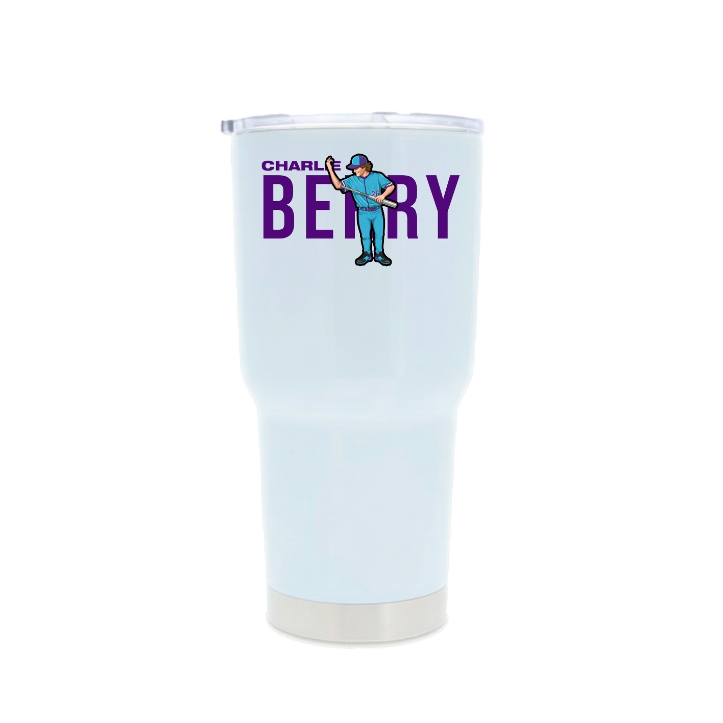 30oz Stainless Steel Tumbler — Player Name in White