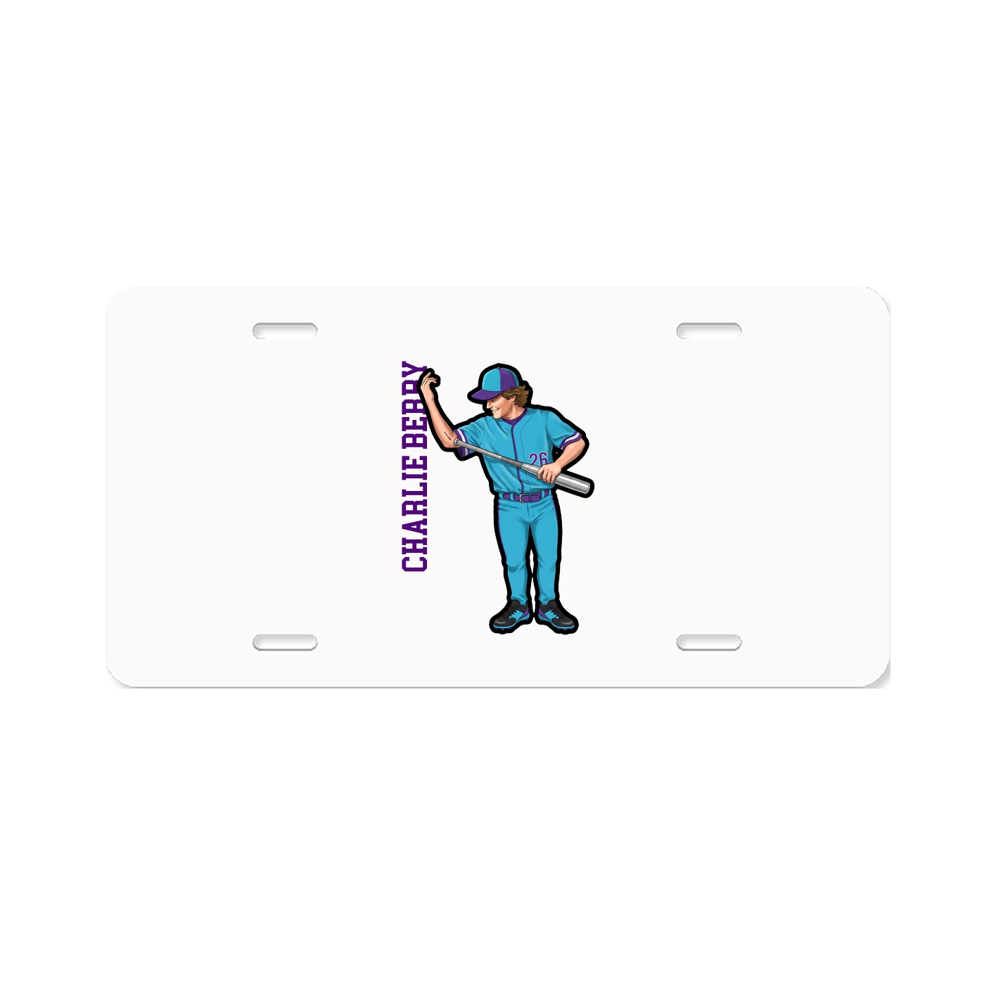 License Plate — Name Vertical in Classic