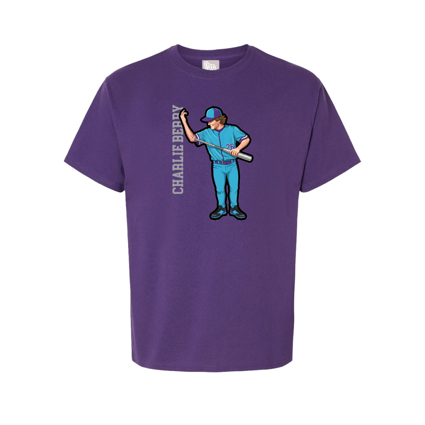 Tee — Name Vertical in Purple