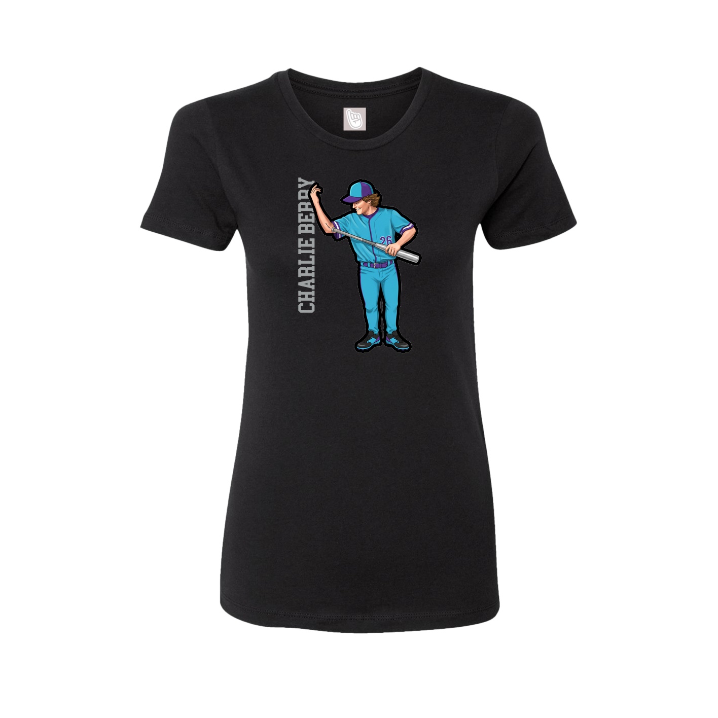 Fitted Women's Tee — Name Vertical in Black