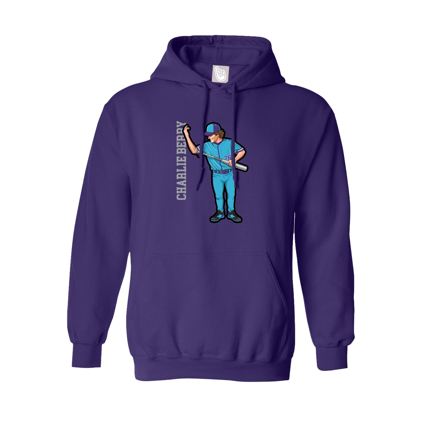 Youth Hoodie — Name Vertical in Purple