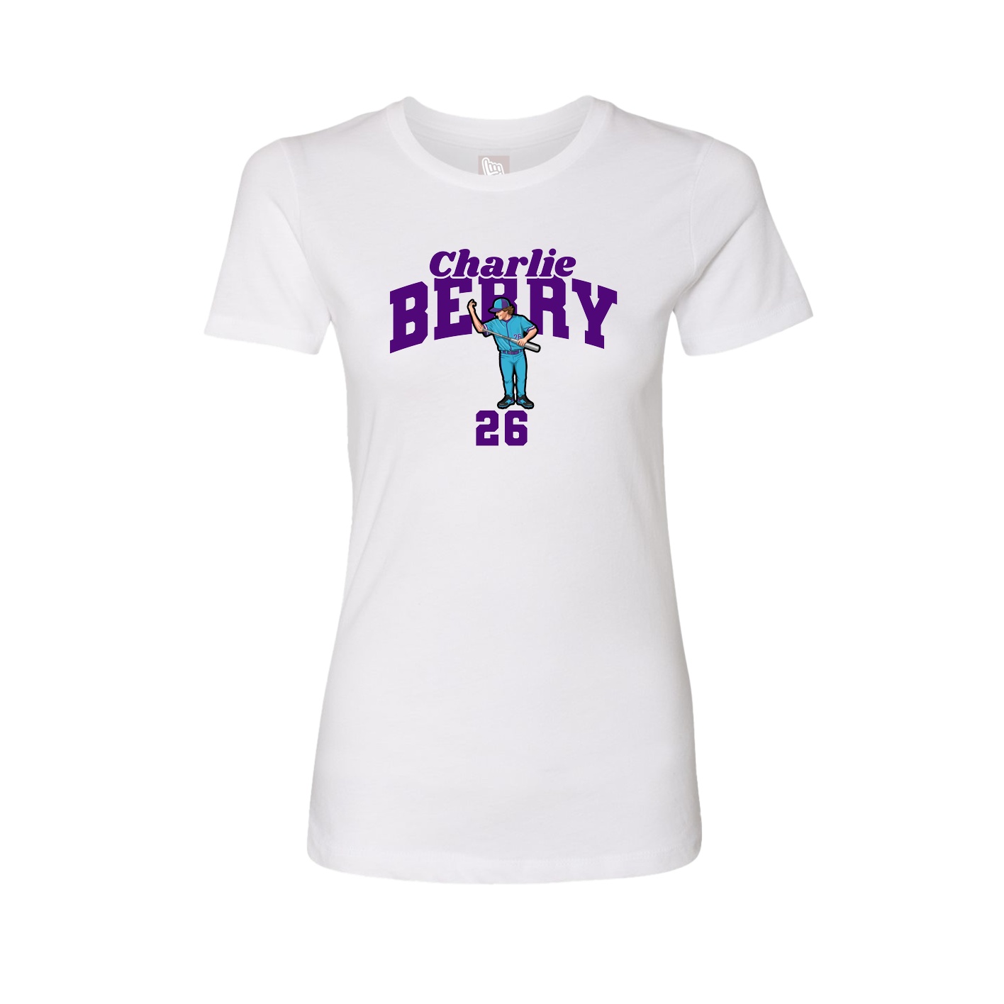 Fitted Women's Tee — Signature Arch in White