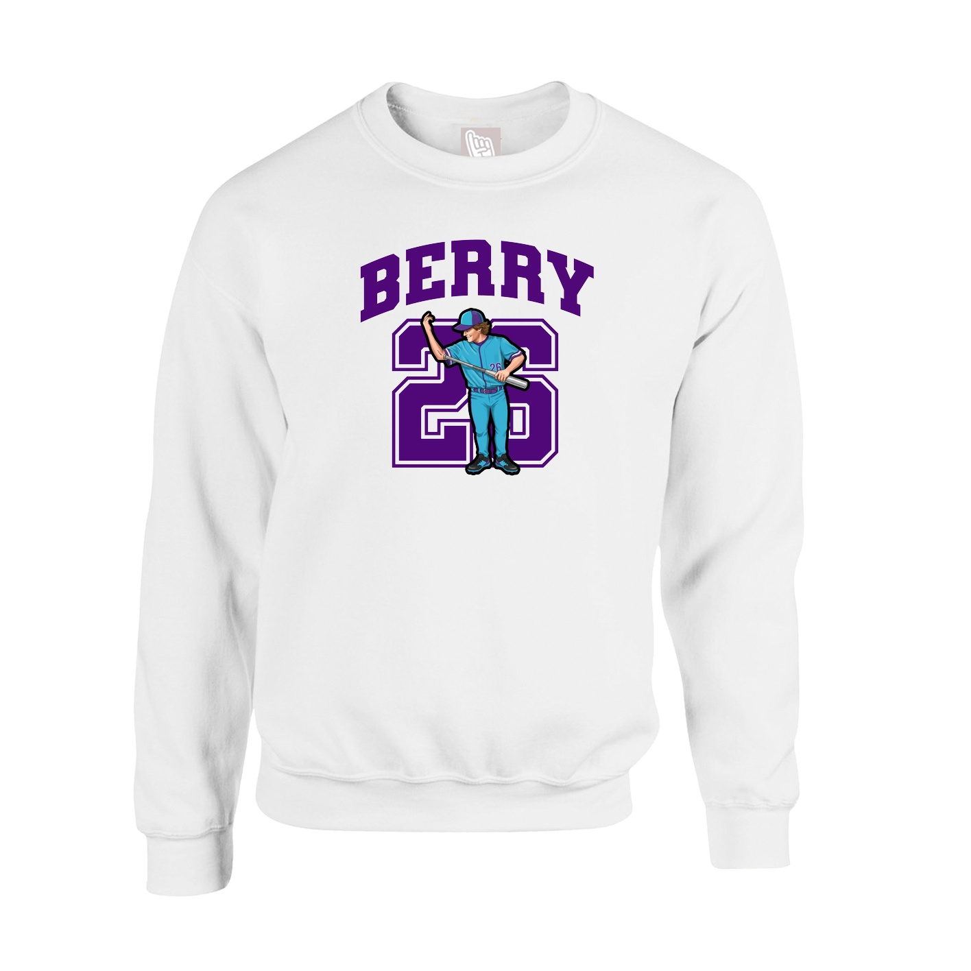 Fleece Crew — Number in White