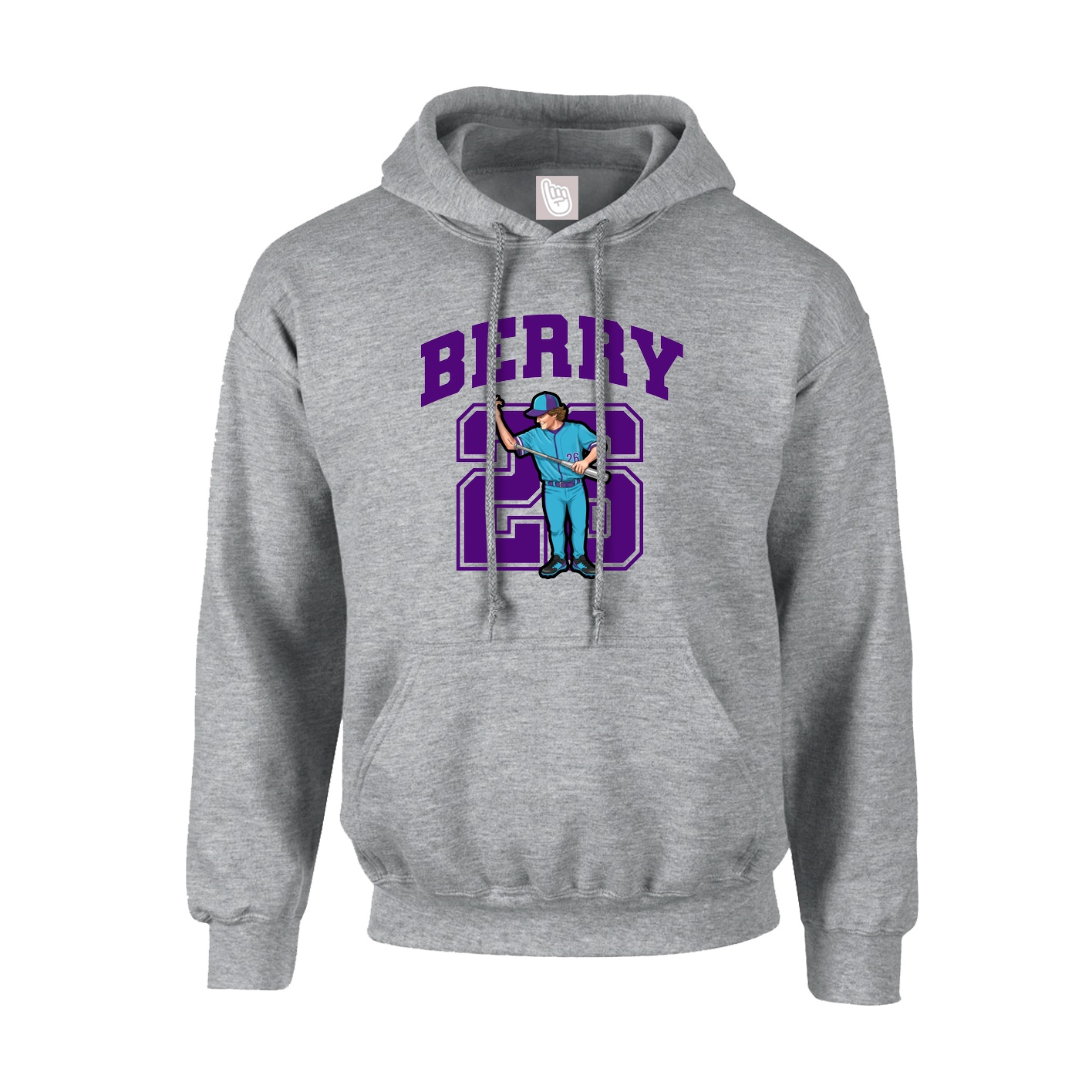 Youth Hoodie — Number in Grey