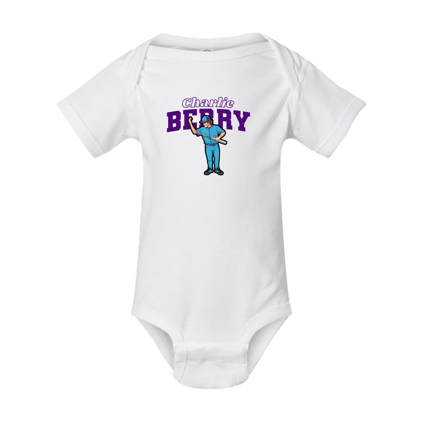 Baby Onesie — Name Arch in White