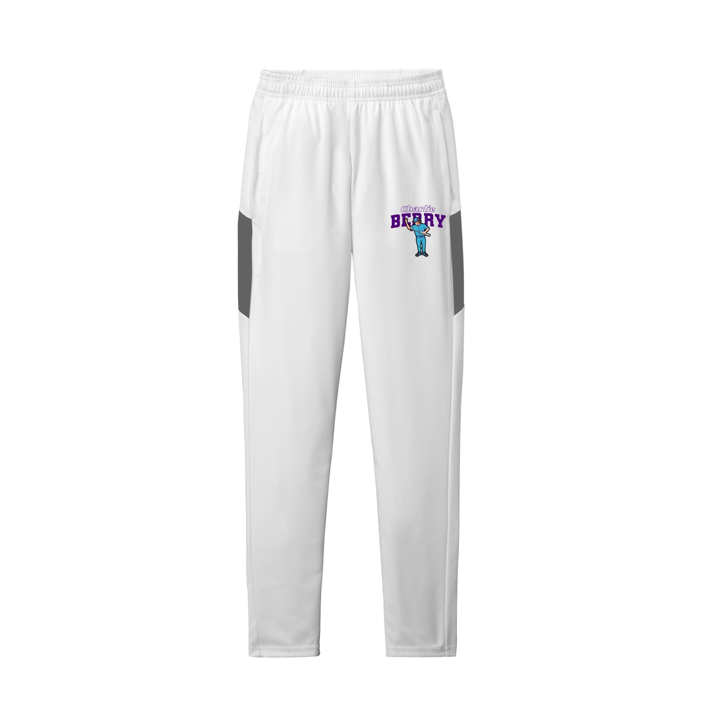 Team Travel Pant — Name Arch in White/Grey