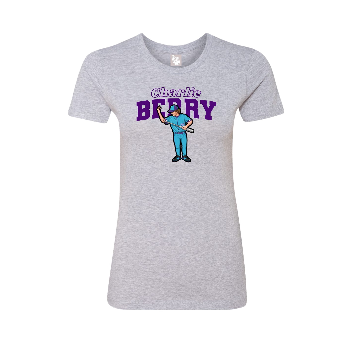 Fitted Women's Tee — Name Arch in Grey